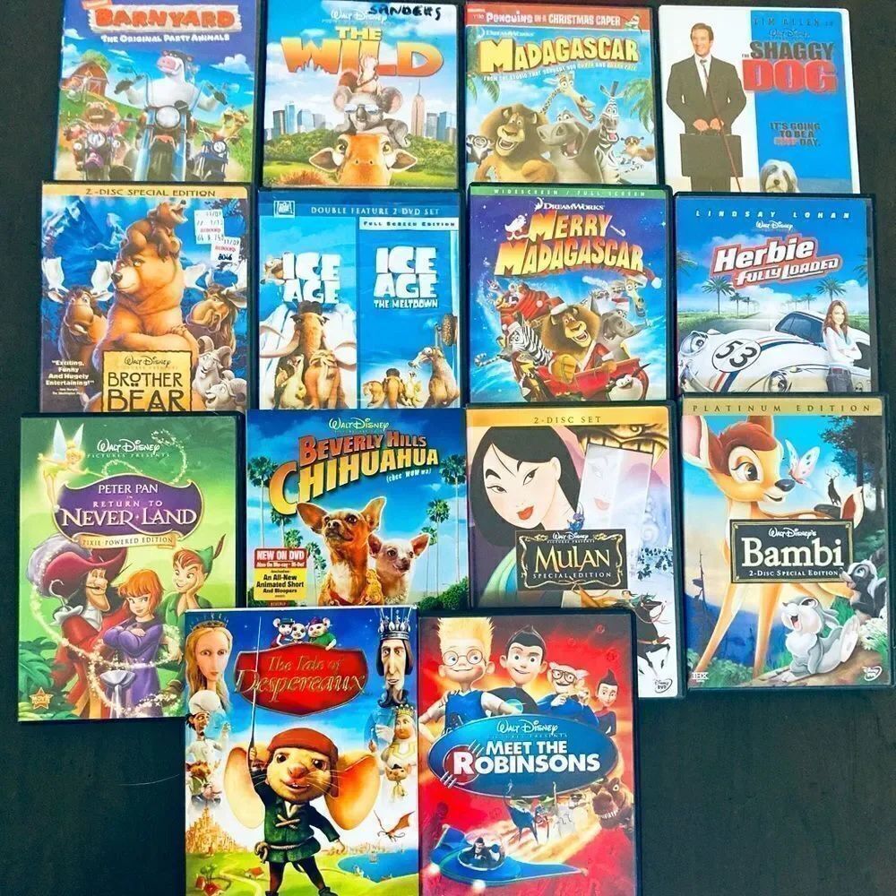 Huge Disney Kids 11 Movie Classics Lot